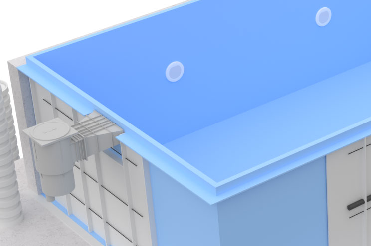 swimming pool with a skimmer